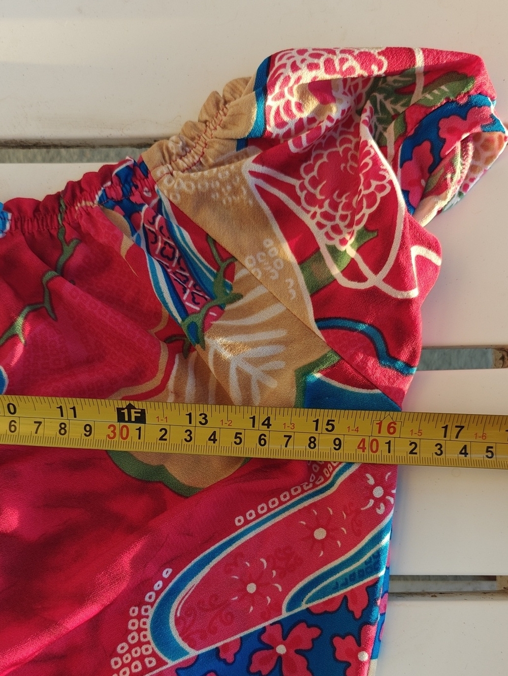 Y2K Vintage Garage Floral Red & Blue top - Picture 5 of 6